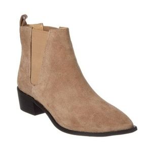 Anthropologie SEYCHELLES Taupe Suede Leather Boots
